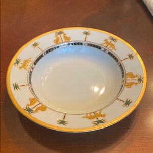 Elegant Christian Dior White and Gold Casablanca Bowl New